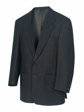 VTG Hart Schaffner & Mark Men's 44XL Brown Black Houndstooth Virgin Wool Blazer